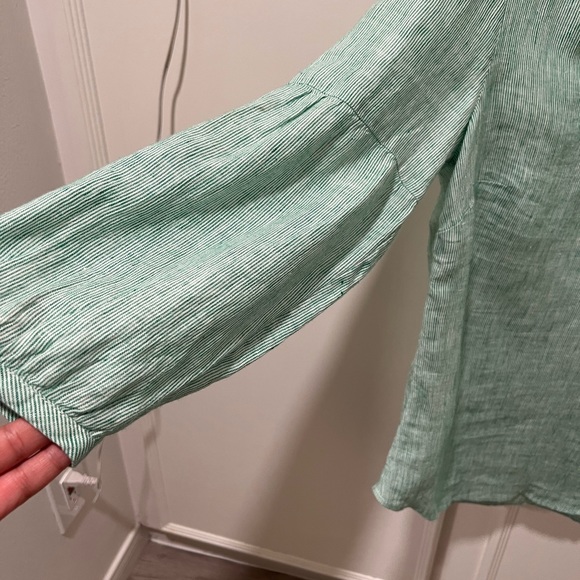 Talbots 100% linen long sleeves top - Picture 3 of 5